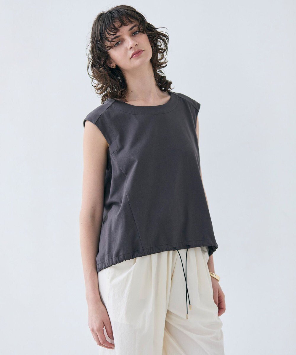 【ベイジ,/BEIGE,】の【洗える】IXIA / コットンノースリーブドロストトップス インテリア・キッズ・メンズ・レディースファッション・服の通販 founy(ファニー) 　ファッション　Fashion　レディースファッション　Fashion for Women　トップス・カットソー　Cut & Sew Tops　キャミソール&ノースリーブ　Camisoles & Sleeveless Tops　シャツ・ブラウス・オフィスカジュアル　Elegant Blouses & Button-Ups　ロングTシャツ・Tシャツ　Longline T-Shirts & Tees　カットソー・ベーシックTシャツ　Cut-and-Sewn Tops / Stretch Tees & Basics　カットソー　Cut and Sewn Top　ノースリーブ　Sleeveless, No-Sleeve　エレガント 上品　Elegant　夏　Summer　春　Spring　S/S・春夏　SS, Spring/Summer, Warm Season　洗える　Machine Washable　Slate|ID: prp329100004564737 ipo3291000000032991944