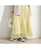 【グリーンパークス/Green Parks】のシアーシャイニードロストティアードスカート Light Yellow|ID: prp329100004564867 ipo3291000000032775744