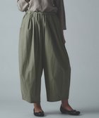 【ムーク/muuc】の〈綿100%〉〈涼しいワッシャー生地〉〈裾タック入り〉〈ワイドシルエット〉サーカスパンツ グレーカーキ|ID: prp329100004564881 ipo3291000000032674121