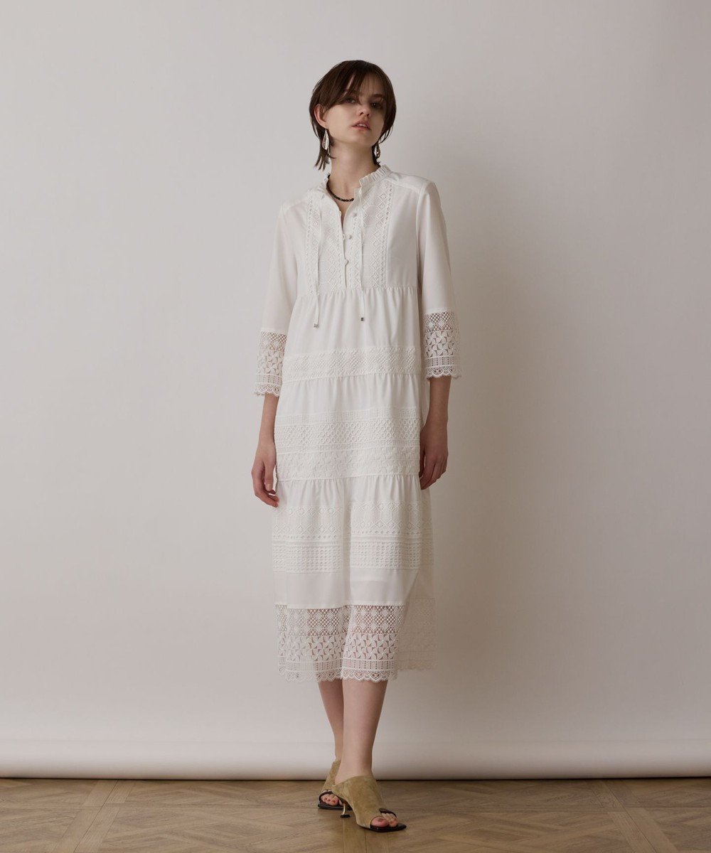 【グレース コンチネンタル/GRACE CONTINENTAL】のレースコンビワンピース 人気、トレンドファッション・服の通販 founy(ファニー) 　ファッション　Fashion　レディースファッション　Ladies' Fashion Online　ワンピース　Dress　春　Spring　ケミカル　Chemical　サマー　Summer　スカラップ　Scalloped　ティアードワンピース　Tiered Dress　パッチワーク　Patchwork　フェミニン　Feminine　フリル　Frills　リラックス　Relax　レース　Race　ロマンティック　Romantic　S/S・春夏　Ss・Spring/Summer　夏　Summer　 other-1|ID: prp329100004564965 ipo3291000000032662795