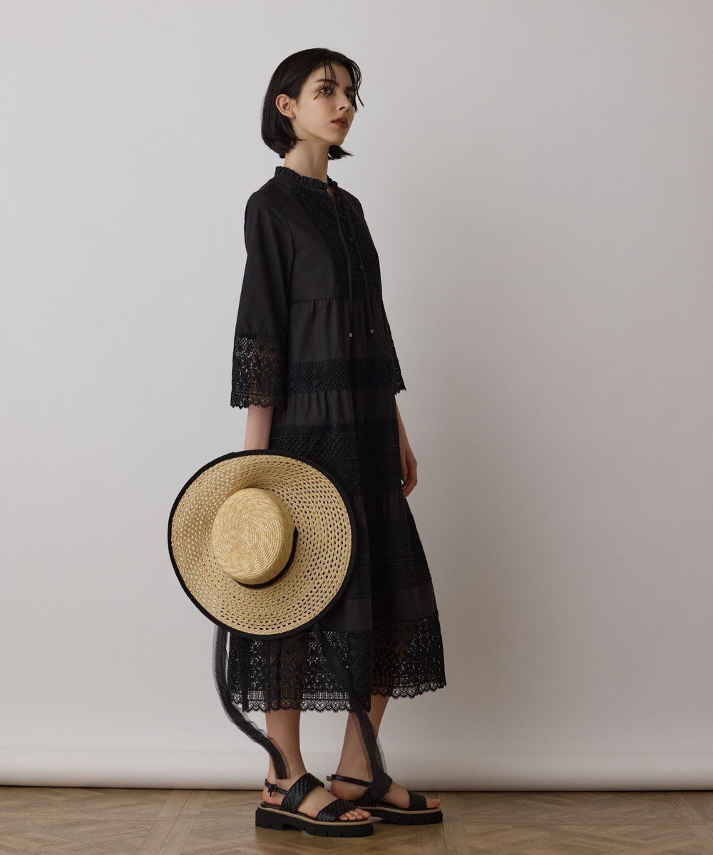 【グレース コンチネンタル/GRACE CONTINENTAL】のレースコンビワンピース インテリア・キッズ・メンズ・レディースファッション・服の通販 founy(ファニー) 　ファッション　Fashion　レディースファッション　Ladies' Fashion Online　ワンピース　Dress　春　Spring　ケミカル　Chemical　サマー　Summer　スカラップ　Scalloped　ティアードワンピース　Tiered Dress　パッチワーク　Patchwork　フェミニン　Feminine　フリル　Frills　リラックス　Relax　レース　Race　ロマンティック　Romantic　S/S・春夏　Ss・Spring/Summer　夏　Summer　ブラック|ID: prp329100004564965 ipo3291000000032662797