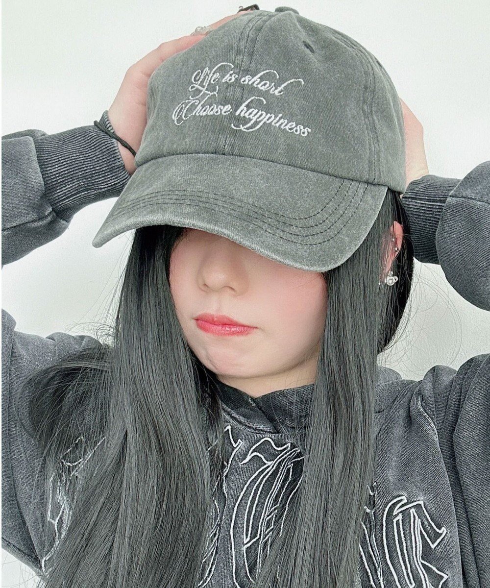 【ウィゴー/WEGO】のロゴ刺繍ピグメントキャップ インテリア・キッズ・メンズ・レディースファッション・服の通販 founy(ファニー) 　ファッション　Fashion　レディースファッション　WOMEN　帽子　Hats　キャップ　Cap　シンプル　Simple　スマホ　Smartphone　フロント　Front　ユーズド　Used　帽子　Hat　ブラックその他|ID: prp329100004564974 ipo3291000000032283453