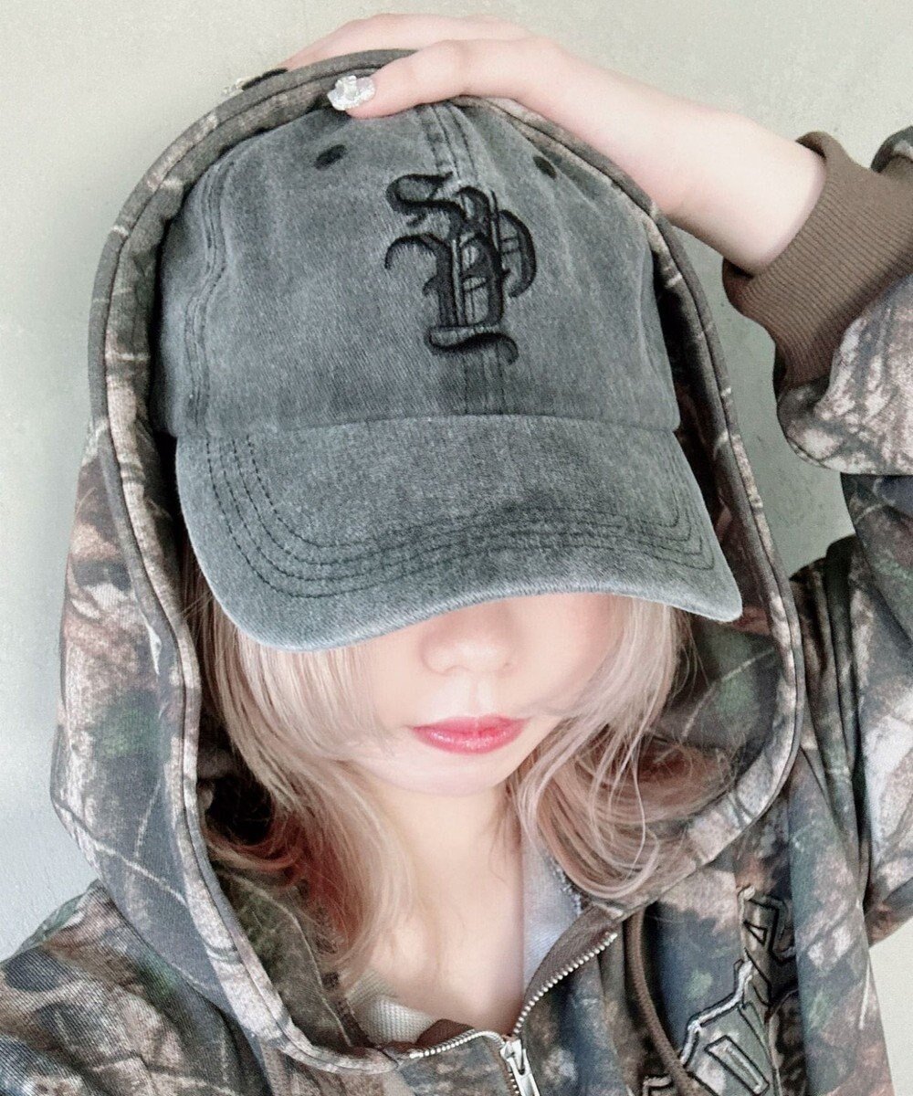 【ウィゴー/WEGO】のロゴ刺繍ピグメントキャップ インテリア・キッズ・メンズ・レディースファッション・服の通販 founy(ファニー) 　ファッション　Fashion　レディースファッション　WOMEN　帽子　Hats　キャップ　Cap　シンプル　Simple　スマホ　Smartphone　フロント　Front　ユーズド　Used　帽子　Hat　ブラック|ID: prp329100004564974 ipo3291000000032283455