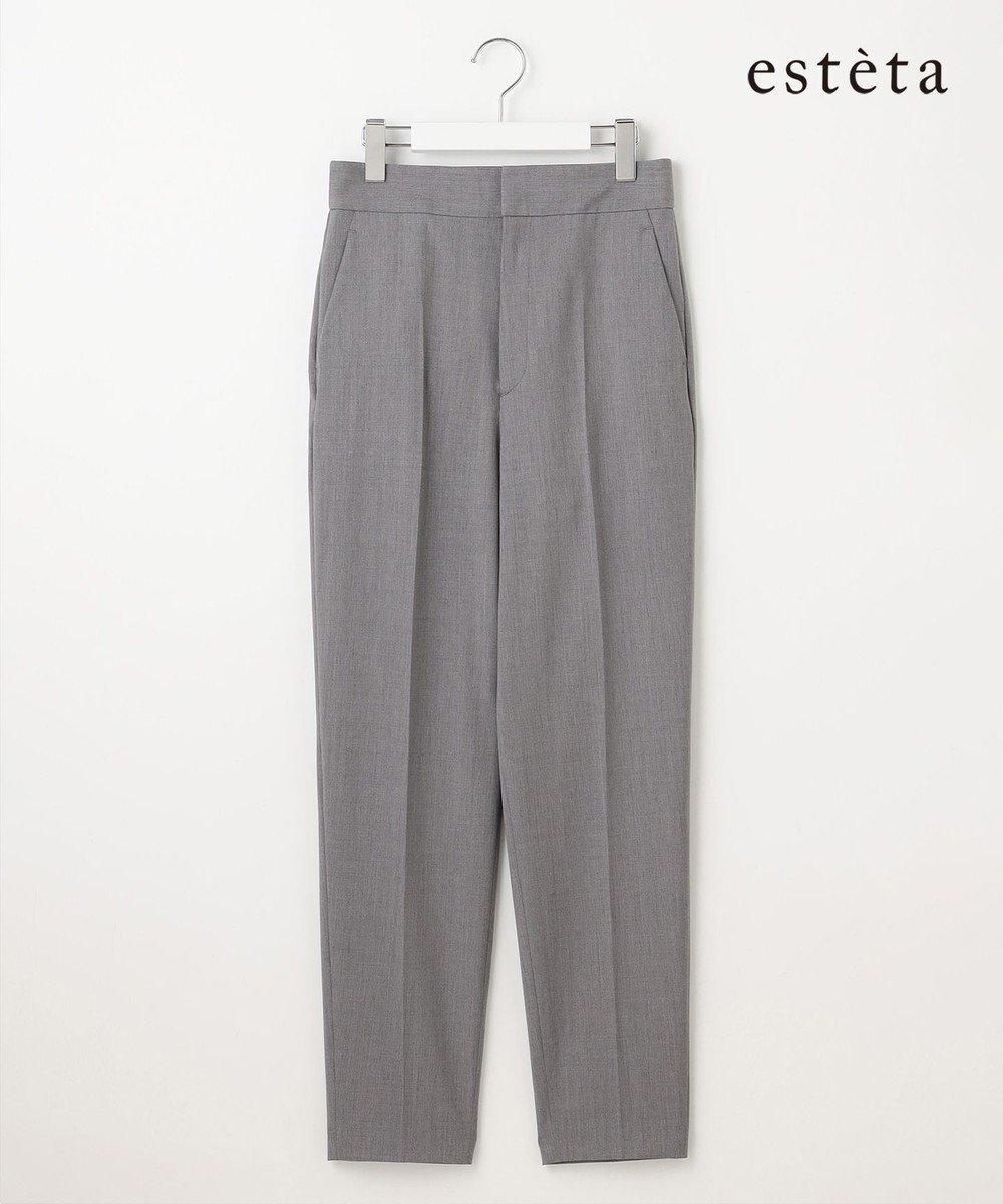 【23区/NIJYUSANKU】の【エステータ】ウールシルクギャバジン パンツ インテリア・キッズ・メンズ・レディースファッション・服の通販 founy(ファニー) 　ファッション　Fashion　レディースファッション　Fashion for Women　パンツ　Pants & Trousers　春　Spring　秋　Autumn　シルク　Silk, 100% Silk　シンプル　Simple, Minimal　ストレッチ　Stretch, Stretchy Fabric　S/S・春夏　SS, Spring/Summer, Warm Season　おすすめ　Recommended / Our Picks　夏　Summer　ライトグレー系|ID: prp329100004565064 ipo3291000000033468024