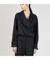 【23区/NIJYUSANKU】の【エステータ】ウールシルクギャバジン テーラードブラウス 人気、トレンドファッション・服の通販 founy(ファニー) ファッション Fashion レディースファッション Fashion for Women トップス・カットソー Cut & Sew Tops シャツ・ブラウス・オフィスカジュアル Elegant Blouses & Button-Ups エレガント 上品 Elegant 春 Spring 秋 Autumn ギャザー Gathered, Ruffled シルク Silk, 100% Silk ストレッチ Stretch, Stretchy Fabric テーラード Tailored, Tailored Fit パール Pearl, Pearl Accent ブラウジング Blouson Silhouette, Cinched Waist ミックス Mix, Mixed Style S/S・春夏 SS, Spring/Summer, Warm Season おすすめ Recommended / Our Picks 夏 Summer |ID:prp329100004565067