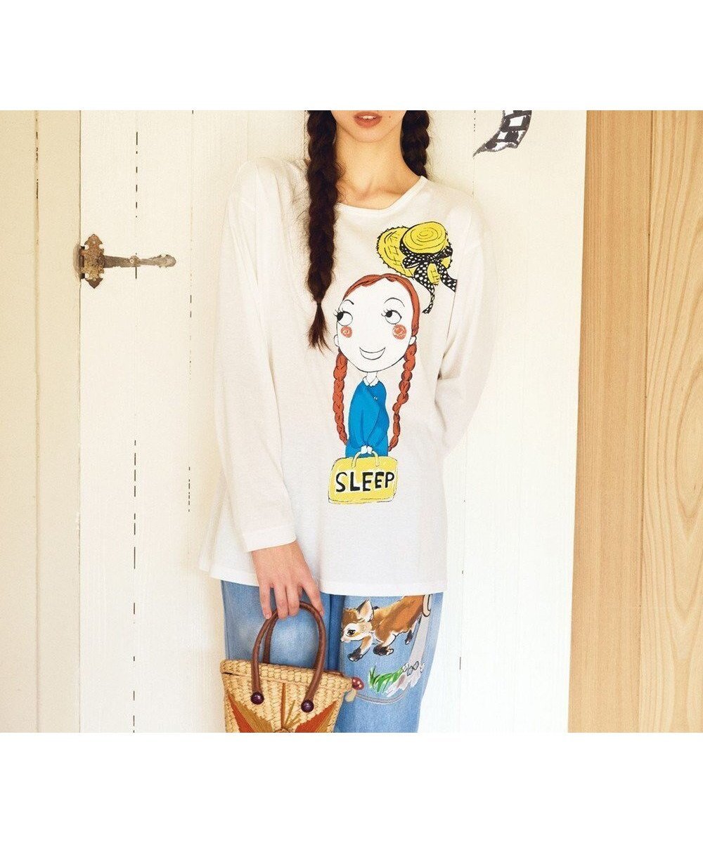 【ツモリチサト スリープ/tsumori chisato SLEEP】のツモリチサト トップス 長袖 ルームウエア 綿100%(本体) 天竺素材 レディース UTX543 /ワコール 人気、トレンドファッション・服の通販 founy(ファニー) 　ファッション　Fashion　レディースファッション　WOMEN　トップス・カットソー　Tops/Tshirt　ハンド　Hand　パジャマ　Pajamas　プリント　Print　帽子　Hat　長袖　Long Sleeve　 other-1|ID: prp329100004565069 ipo3291000000032284009