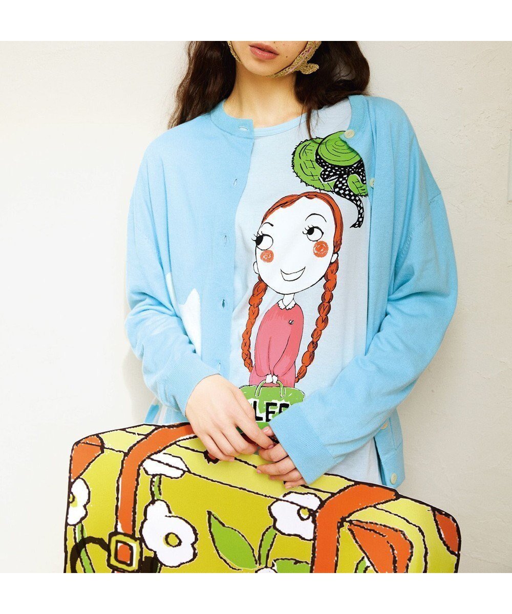 【ツモリチサト スリープ/tsumori chisato SLEEP】のツモリチサト トップス 長袖 ルームウエア 綿100%(本体) 天竺素材 レディース UTX543 /ワコール インテリア・キッズ・メンズ・レディースファッション・服の通販 founy(ファニー) 　ファッション　Fashion　レディースファッション　WOMEN　トップス・カットソー　Tops/Tshirt　ハンド　Hand　パジャマ　Pajamas　プリント　Print　帽子　Hat　長袖　Long Sleeve　サックス|ID: prp329100004565069 ipo3291000000032284012