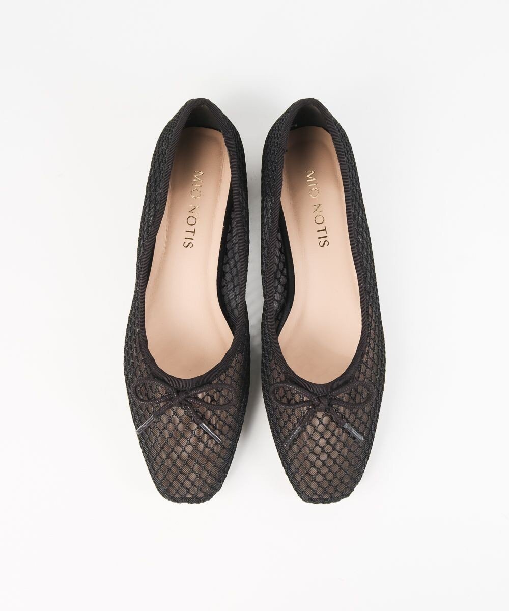 【ボントレ/BONTRE】の【MIONOTIS/ミオノティス】フィッシュネットバレエシューズ/50113 インテリア・キッズ・メンズ・レディースファッション・服の通販 founy(ファニー) 　ファッション　Fashion　レディースファッション　Fashion for Women　春　Spring　シューズ　Shoes, Footwear　ソックス　Socks, Hosiery　定番　Standard, Basic Item　バランス　Balance, Style Balance　バレエ　Ballet, Ballet Style　フロント　Front, Front Design　メッシュ　Mesh, Net Fabric　リボン　Ribbon, Bow　S/S・春夏　SS, Spring/Summer, Warm Season　夏　Summer　エレガント 上品　Elegant　ブラック|ID: prp329100004565414 ipo3291000000034695984