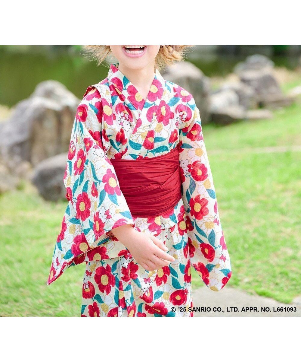 【エニファム/any FAM / KIDS】の【any FAM×サンリオキャラクターズ】2WAY 浴衣セット インテリア・キッズ・メンズ・レディースファッション・服の通販 founy(ファニー) 　ファッション　Fashion　キッズファッション　Fashion for Kids　春　Spring　キャラクター　Character, Licensed Characters　セパレート　Separate, Two-Piece　チェック　Check, Plaid, Tartan　モチーフ　Motif, Design Theme　水着　Swimsuit, Swimwear　S/S・春夏　SS, Spring/Summer, Warm Season　夏　Summer　ハローキティ×牡丹|ID: prp329100004565418 ipo3291000000032287282