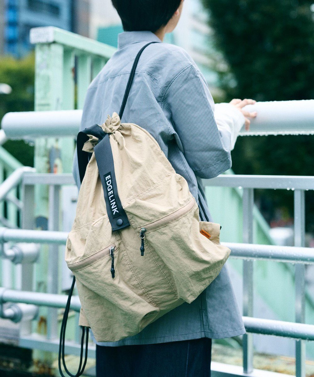 【エース バッグズ アンド ラゲッジ/ACE BAGS & LUGGAGE / MEN】のEDGELINK ナムパック ポケッタブルナップサック 60192 エッジリンク インテリア・キッズ・メンズ・レディースファッション・服の通販 founy(ファニー) 　ファッション　Fashion　メンズファッション　MEN　バッグ　Bag/Men　アクセサリー　Accessories　コンパクト　Compact　軽量　Lightweight　ポケット　Pocket　ラバー　Rubber　リュック　Ruck Sack　ループ　Loop　再入荷　Restock/Back In Stock/Re Arrival　おすすめ　Recommend　旅行　Travel　スーツケース キャリーケース　Suitcase　ベージュ|ID: prp329100004565430 ipo3291000000032287345