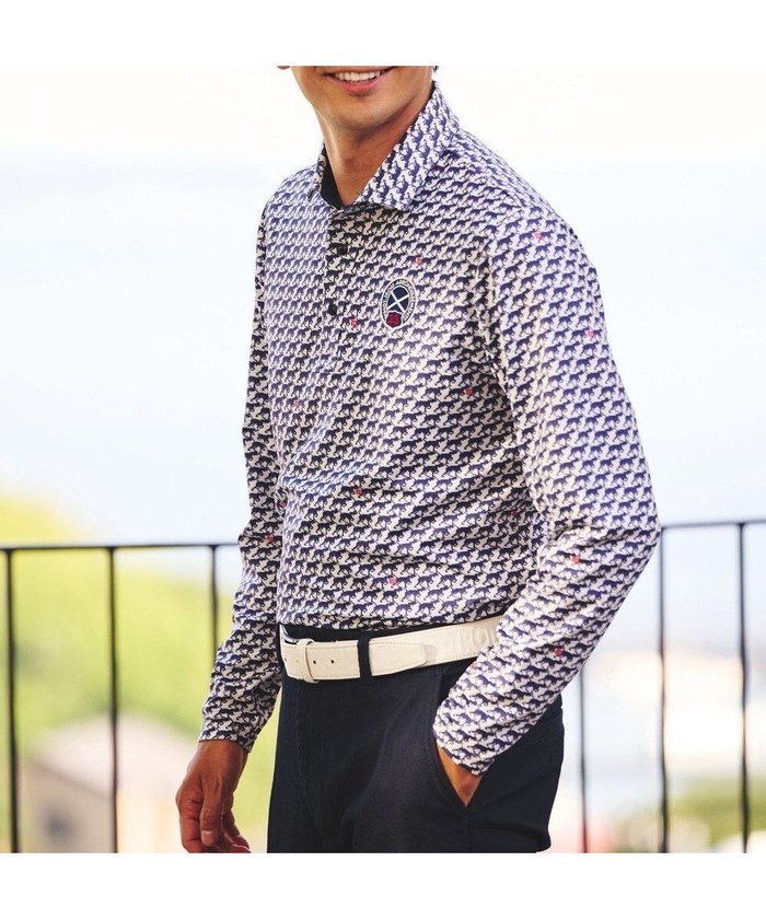 【23区 ゴルフ/23区GOLF / MEN】の【MEN】【吸水速乾/UVカット】ハウンドトゥース柄シャツ インテリア・キッズ・メンズ・レディースファッション・服の通販 founy(ファニー) https://founy.com/ ファッション Fashion メンズファッション MEN トップス・カットソー Tops/Tshirt/Men シャツ Shirts ポロシャツ Polo Shirts ハウンドトゥース Houndstooth ポロシャツ Polo Shirt モチーフ Motif 吸水 Water Absorption 犬 Dog A/W・秋冬 Aw・Autumn/Winter・Fw・Fall-Winter |ID: prp329100004565442 ipo3291000000032287447