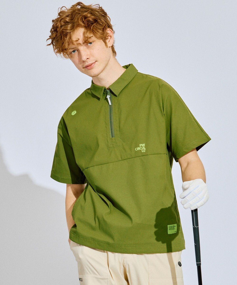 【ピーダブリュサーキュラス/PW CIRCULUS / MEN】の【撥水加工/ ストレッチ】【MEN】ハーフジップシャツ ゴルフ インテリア・キッズ・メンズ・レディースファッション・服の通販 founy(ファニー) 　ファッション　Fashion　メンズファッション　Fashion for Men　トップス・カットソー　Cut & Sew Tops　メンズシャツ　Shirts　春　Spring　グラフィック　Graphic, Graphic Design　シンプル　Simple, Minimal　ストレッチ　Stretch, Stretchy Fabric　トレンド　Trend, Trending Now　フロント　Front, Front Design　プリント　Print, Printed Pattern　ポロシャツ　Polo Shirt, Collared Tee　モックネック　Mock Neck, Short Turtleneck　S/S・春夏　SS, Spring/Summer, Warm Season　再入荷　Restock / Back in Stock　夏　Summer　旅行　Travel　ゴルフ　Golf　カーキ系|ID: prp329100004565446 ipo3291000000033024030