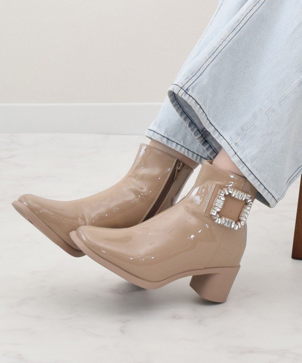 【ブリジット バーキン/Bridget Birkin】の【Bridget Birkin】ビジューバックルレインブーツ インテリア・キッズ・メンズ・レディースファッション・服の通販 founy(ファニー) ファッション Fashion レディースファッション Fashion for Women バッグ Bags ショート Short, Short Length ビジュー Bijou, Jewel-like Accent レイン Rain, Rainproof 楽ちん Easy Fit, Comfortable ベージュエナメル|ID: prp329100004565452 ipo3291000000033688233