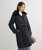 【グリーンパークス/Green Parks】のファー衿ダイヤキルト中綿コート Black|ID: prp329100004565517 ipo3291000000033440336