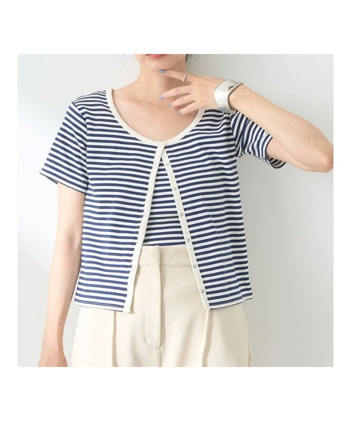 【アースミュージックアンドエコロジー/earth music&ecology】のSET2点ボーダーカーディガン+キャミ インテリア・キッズ・メンズ・レディースファッション・服の通販 founy(ファニー) https://founy.com/ ファッション Fashion レディースファッション Fashion for Women トップス・カットソー Cut & Sew Tops カーディガン・羽織り Layered Style Cardigans キャミソール&ノースリーブ Camisoles & Sleeveless Tops アンサンブル Ensemble Set カーディガン Cardigan, Knitwear キャミ Camisole, Cami Top キャミソール Camisole, Spaghetti Strap Top シンプル Simple, Minimal フォルム Silhouette, Form ボーダー Border, Stripe ポケット Pocket, Pocket Detail ラップ Wrap, Wrap Design A/W・秋冬 Autumn/Winter |ID: prp329100004565530 ipo3291000000034245514