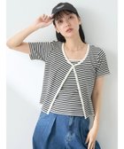 【アースミュージックアンドエコロジー/earth music&ecology】のSET2点ボーダーカーディガン+キャミ Black|ID: prp329100004565530 ipo3291000000034245516