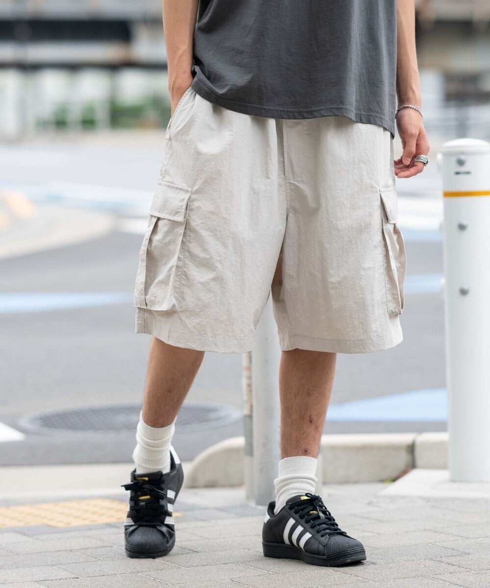 【ウィゴー/WEGO】の【撥水/速乾/ウエストゴム/ユニセックス着用ITEM/MLサイズ展開】ナイロンイージーバギーカーゴショーツ インテリア・キッズ・メンズ・レディースファッション・服の通販 founy(ファニー) 　ファッション　Fashion　レディースファッション　WOMEN　パンツ　Pants　春　Spring　グラフィック　Graphic　スウェット　Sweat　スマホ　Smartphone　人気　Popularity　ハーフ　Half　ベスト　Vest　無地　Plain Color　S/S・春夏　Ss・Spring/Summer　NEW・新作・新着・新入荷　New Arrivals　プチプライス・低価格　Affordable　おすすめ　Recommend　夏　Summer　ライトグレー|ID: prp329100004565539 ipo3291000000032288386