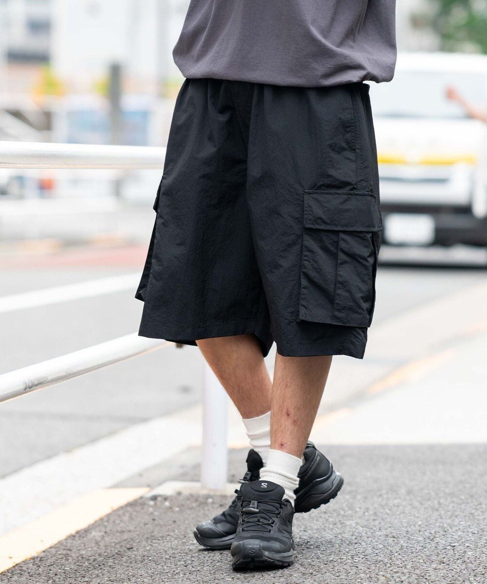 【ウィゴー/WEGO】の【撥水/速乾/ウエストゴム/ユニセックス着用ITEM/MLサイズ展開】ナイロンイージーバギーカーゴショーツ インテリア・キッズ・メンズ・レディースファッション・服の通販 founy(ファニー) 　ファッション　Fashion　レディースファッション　WOMEN　パンツ　Pants　春　Spring　グラフィック　Graphic　スウェット　Sweat　スマホ　Smartphone　人気　Popularity　ハーフ　Half　ベスト　Vest　無地　Plain Color　S/S・春夏　Ss・Spring/Summer　NEW・新作・新着・新入荷　New Arrivals　プチプライス・低価格　Affordable　おすすめ　Recommend　夏　Summer　ブラック|ID: prp329100004565539 ipo3291000000032288387