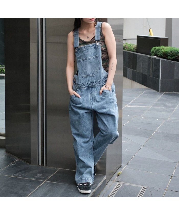 【ウィゴー/WEGO】の【ユニセックス着用/SMサイズ展開】デニムオーバーオール インテリア・キッズ・メンズ・レディースファッション・服の通販 founy(ファニー) https://founy.com/ ファッション Fashion レディースファッション WOMEN ワンピース Dress オールインワン ワンピース All In One Dress サロペット Salopette NEW・新作・新着・新入荷 New Arrivals おすすめ Recommend サロペット Overalls スウェット Sweat スマホ Smartphone チェック Check デニム Denim ボトム Bottom ロング Long 冬 Winter 半袖 Short Sleeve 夏 Summer 定番 Standard 春 Spring S/S・春夏 Ss・Spring/Summer |ID: prp329100004565542 ipo3291000000032288396