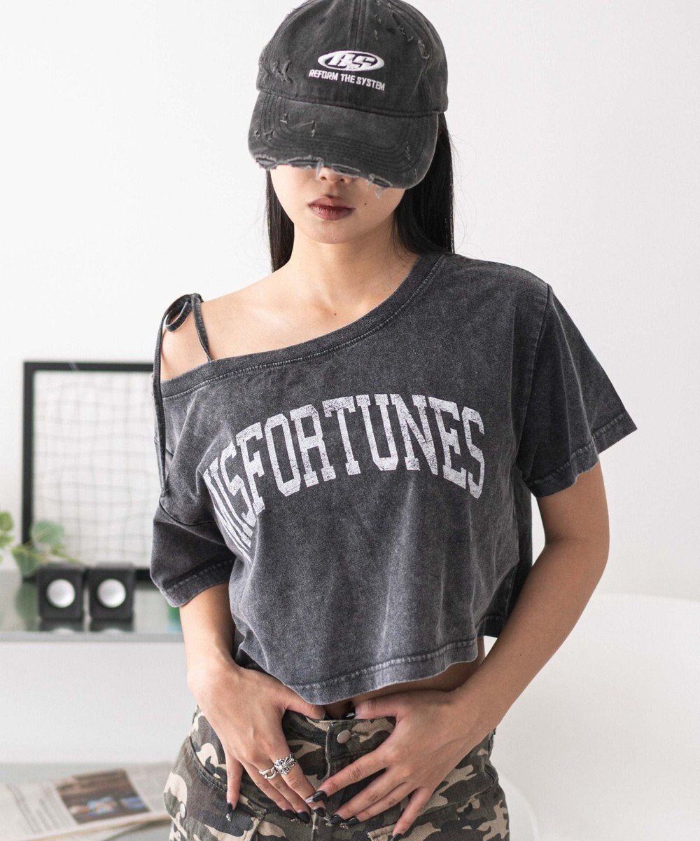 【ウィゴー/WEGO】の2WAYオフショルショートT インテリア・キッズ・メンズ・レディースファッション・服の通販 founy(ファニー) 　ファッション　Fashion　レディースファッション　Fashion for Women　トップス・カットソー　Cut & Sew Tops　シャツ・ブラウス・オフィスカジュアル　Elegant Blouses & Button-Ups　ロングTシャツ・Tシャツ　Longline T-Shirts & Tees　カットソー・ベーシックTシャツ　Cut-and-Sewn Tops / Stretch Tees & Basics　おすすめ　Recommended / Our Picks　カットソー　Cut and Sewn Top　クロップド　Cropped, Short Length　ショート　Short, Short Length　スマホ　Smartphone, Mobile Device　トレンド　Trend, Trending Now　フリル　Frill, Ruffle　ボトム　Bottoms, Lower Wear　ワンショル　One Shoulder, Asymmetrical　半袖　Short Sleeve, Half Sleeve　夏　Summer　春　Spring　S/S・春夏　SS, Spring/Summer, Warm Season　柄3|ID: prp329100004565565 ipo3291000000033525189