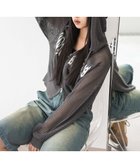 【ウィゴー/WEGO】のジャガードメッシュパーカー ダークグレー|ID: prp329100004565566 ipo3291000000032288531