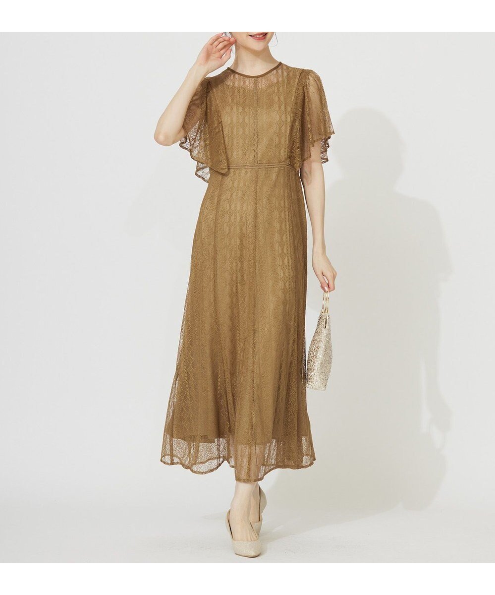 【エニィ スィス/any SiS】の【洗える】ストライプレーシー ドレス インテリア・キッズ・メンズ・レディースファッション・服の通販 founy(ファニー) 　ファッション　Fashion　レディースファッション　Ladies' Fashion Online　ワンピース　Dress　ドレス　Party Dresses　おすすめ　Recommend　カーディガン　Cardigan　コンパクト　Compact　サテン　Satin　ジャケット　Jacket　ストライプ　Stripe　ドレス　Dress　レース　Race　夏　Summer　NEW・新作・新着・新入荷　New Arrivals　春　Spring　S/S・春夏　Ss・Spring/Summer　洗える　Washable　マスタード|ID: prp329100004565580 ipo3291000000032349647
