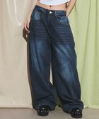 【ウィゴー/WEGO】のブラストワイドデニム デニム濃色|ID: prp329100004565590 ipo3291000000032288627