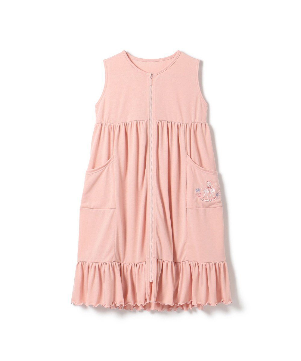 【チャコット/Chacott / KIDS】のジップアップワンピース インテリア・キッズ・メンズ・レディースファッション・服の通販 founy(ファニー) 　ファッション　Fashion　キッズファッション　Fashion for Kids　ワンピース　Dresses　ギャザー　Gathered, Ruffled　ポケット　Pocket, Pocket Detail　ヨーク　Yoke, Yoke Design　ワンポイント　One Point, Statement Accent　夏　Summer　サーモンピンク|ID: prp329100004566718 ipo3291000000032513917