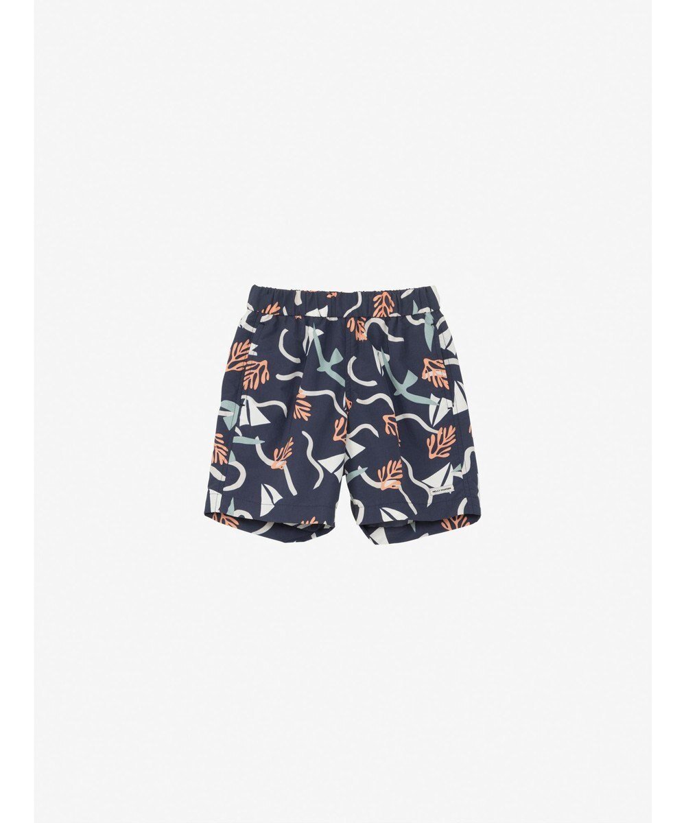【ヘリーハンセン/HELLY HANSEN / KIDS】の【キッズ・はっ水・UVカット・耐海水・耐塩素・記名ラベル付】バスクショーツ インテリア・キッズ・メンズ・レディースファッション・服の通販 founy(ファニー) 　ファッション　Fashion　キッズファッション　Fashion for Kids　ボトムス　Bottoms　春　Spring　シャーリング　Shirring, Ruched　ショーツ　Shorts, Short Pants　ショート　Short, Short Length　ドローコード　Drawcord, Drawstring Cord　バスク　Basque, Basque Style　ビーチ　Beach, Seaside　ポケット　Pocket, Pocket Detail　メッシュ　Mesh, Net Fabric　モチーフ　Motif, Design Theme　無地　Plain, Solid Color　リラックス　Relax, Relaxed Fit　S/S・春夏　SS, Spring/Summer, Warm Season　夏　Summer　ネイビープリント|ID: prp329100004566723 ipo3291000000033652949