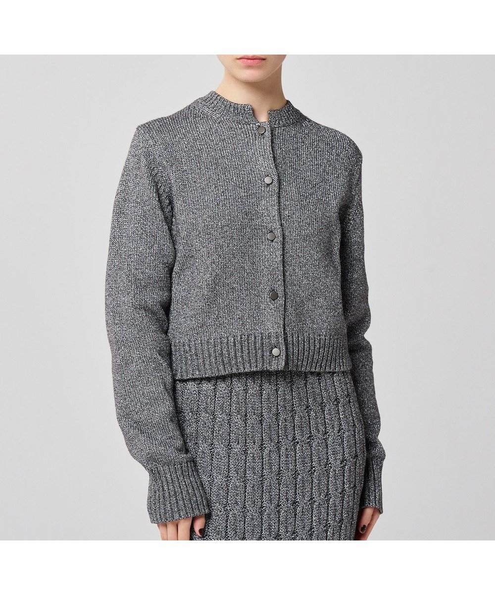 【アンクレイヴ/uncrave】のグロッシー ニット カーディガン(uncrave WHITE) インテリア・キッズ・メンズ・レディースファッション・服の通販 founy(ファニー) 　ファッション　Fashion　レディースファッション　Fashion for Women　トップス・カットソー　Cut & Sew Tops　ニット　Knit Tops & Sweaters　カーディガン・羽織り　Layered Style Cardigans　カーディガン　Cardigan, Knitwear　コンパクト　Compact, Small Size　シンプル　Simple, Minimal　フロント　Front, Front Design　メタル　Metal, Metal Parts　モダン　Modern, Contemporary　A/W・秋冬　Autumn/Winter　エレガント 上品　Elegant　メタルブラック|ID: prp329100004566761 ipo3291000000033681122