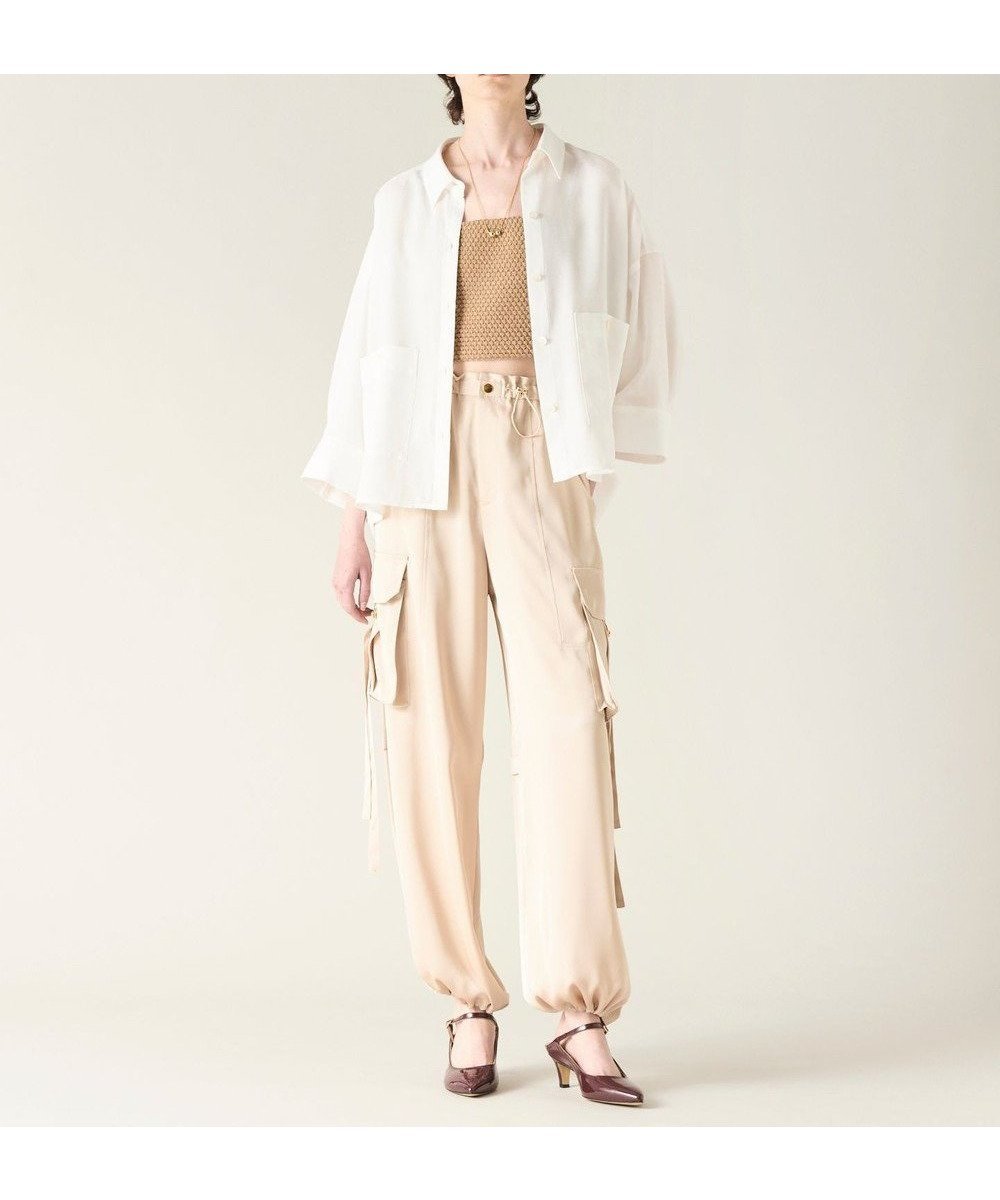【グレース コンチネンタル/GRACE CONTINENTAL】のサテンカーゴパンツ 人気、トレンドファッション・服の通販 founy(ファニー) 　ファッション　Fashion　レディースファッション　Fashion for Women　パンツ　Pants & Trousers　とろみ　Fluid, Flowy Fabric　カーゴパンツ　Cargo Pants, Utility Pants　サテン　Satin, Glossy Fabric　ストリング　String, Drawstring　ポケット　Pocket, Pocket Detail　ミリタリー　Military, Army Style　ワイド　Wide, Wide Fit　エレガント 上品　Elegant　夏　Summer　S/S・春夏　SS, Spring/Summer, Warm Season　A/W・秋冬　Autumn/Winter　 other-1|ID: prp329100004566785 ipo3291000000033684414
