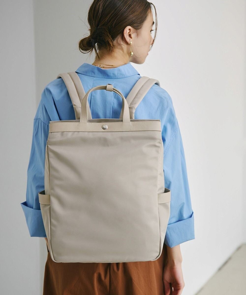 【トプカピ/TOPKAPI】の【Breath TOPKAPI】防水ナイロン レザーコンビ PC対応 トート リュック バックパック インテリア・キッズ・メンズ・レディースファッション・服の通販 founy(ファニー) 　ファッション　Fashion　レディースファッション　WOMEN　バッグ　Bag　クッション　Cushion　コンビ　Combination　傘　Umbrella　ショルダー　Shoulder　スクエア　Square　スマート　Smart　フィット　Fit　フォルム　Form　ポケット　Pocket　リュック　Ruck Sack　ビジネス 仕事 通勤　Business　ペールベージュ|ID: prp329100004566796 ipo3291000000032298056