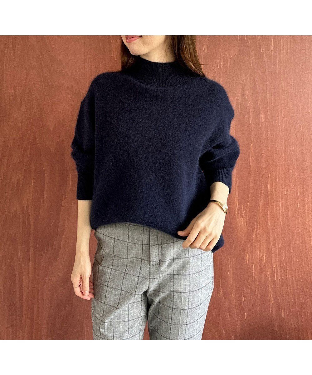 【アンフィーロ 自由区/UNFILO】の【WEB&一部店舗限定】へアリースウェット ハイネックニット インテリア・キッズ・メンズ・レディースファッション・服の通販 founy(ファニー) ファッション Fashion レディースファッション Fashion for Women トップス・カットソー Cut & Sew Tops ニット Knit Tops & Sweaters レディースパーカー・カジュアルフーディー Casual Hoodies & Sweatshirts スウェット・クルーネックトップス Sweatshirts & Crewnecks / Relaxed Fit Sweat Tops ウォッシャブル Machine Washable セーター Sweater, Knitwear ハイネック High Neck, Mock Neck ヨーク Yoke, Yoke Design リラックス Relax, Relaxed Fit エレガント 上品 Elegant A/W・秋冬 Autumn/Winter ネイビー|ID: prp329100004566900 ipo3291000000033301836