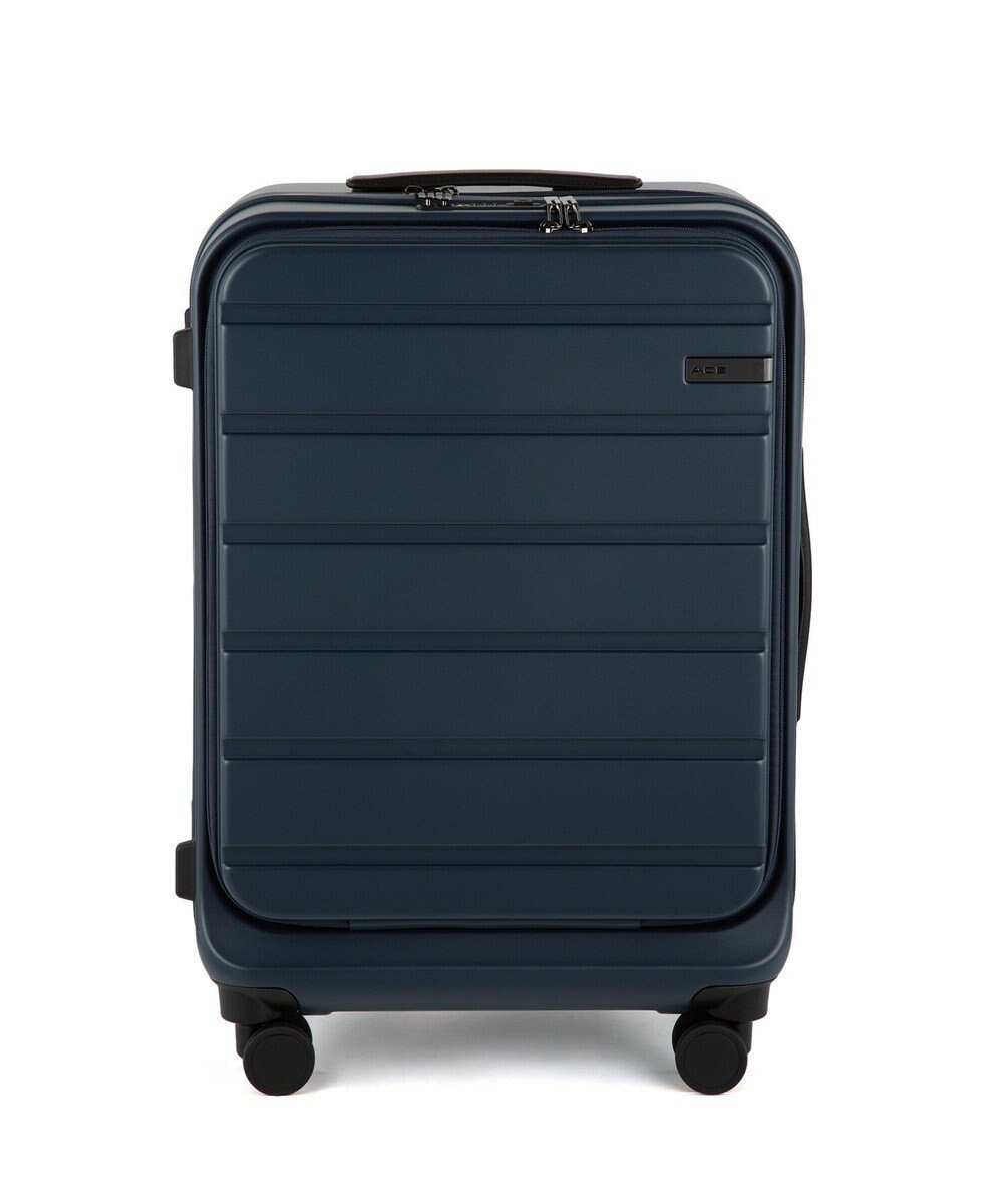 【エースバッグズアンドラゲッジ/ACE BAGS & LUGGAGE】のACE フレットボード フロントオープン スーツケース M 50L 05432 エース インテリア・キッズ・メンズ・レディースファッション・服の通販 founy(ファニー) 　ファッション　Fashion　レディースファッション　Fashion for Women　スーツ　Business Suits & Workwear　クッション　Cushion, Throw Pillow　スリーブ　Sleeve, Long Sleeve / Short Sleeve　トラベル　Travel, Travel Gear　フェイクレザー　Faux Leather, PU Leather　フォルム　Silhouette, Form　フロント　Front, Front Design　ポケット　Pocket, Pocket Detail　おすすめ　Recommended / Our Picks　旅行　Travel　スーツケース キャリーケース　Suitcase / Carry Case　ネイビー|ID: prp329100004567803 ipo3291000000033563698