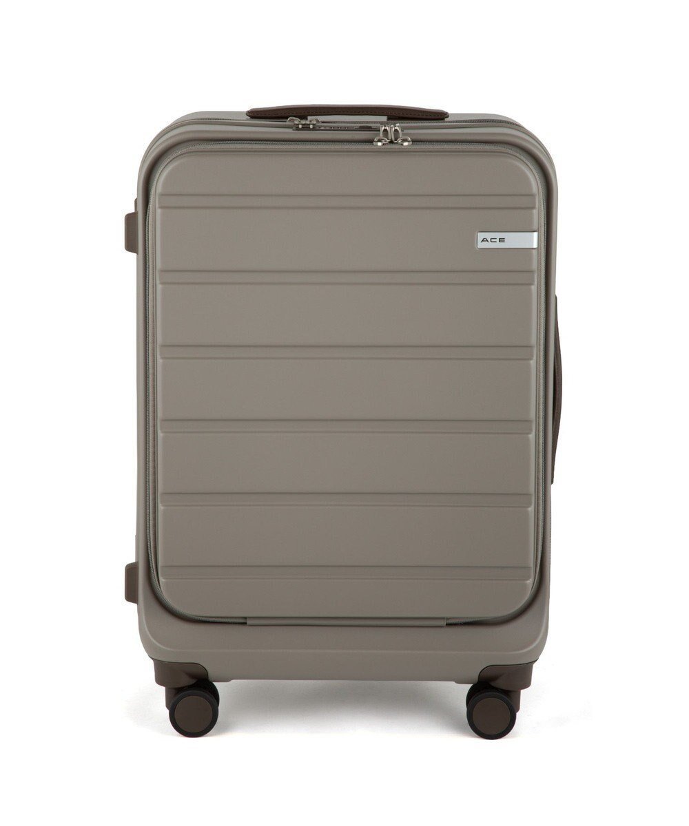 【エースバッグズアンドラゲッジ/ACE BAGS & LUGGAGE】のACE フレットボード フロントオープン スーツケース M 50L 05432 エース インテリア・キッズ・メンズ・レディースファッション・服の通販 founy(ファニー) 　ファッション　Fashion　レディースファッション　Fashion for Women　スーツ　Business Suits & Workwear　クッション　Cushion, Throw Pillow　スリーブ　Sleeve, Long Sleeve / Short Sleeve　トラベル　Travel, Travel Gear　フェイクレザー　Faux Leather, PU Leather　フォルム　Silhouette, Form　フロント　Front, Front Design　ポケット　Pocket, Pocket Detail　おすすめ　Recommended / Our Picks　旅行　Travel　スーツケース キャリーケース　Suitcase / Carry Case　トープ|ID: prp329100004567803 ipo3291000000033563702