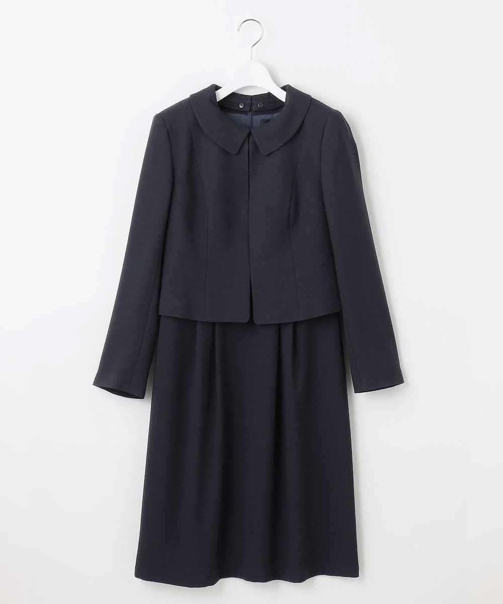 【自由区 FORMAL/JIYU-KU FORMAL】の【お受験/セレモニーに】濃紺 洗える/衿取り外し ワンピース+ジャケット インテリア・キッズ・メンズ・レディースファッション・服の通販 founy(ファニー) 　ファッション　Fashion　レディースファッション　WOMEN　アウター　Coat Outerwear　ジャケット　Jackets　スーツ　Suits　スーツ ジャケット　Jacket　スーツセット　Suit Sets　アクセサリー　Accessories　洗える　Washable　クラシカル　Classical　シンプル　Simple　ジャケット　Jacket　スーツ　Suit　セットアップ　Set Up　人気　Popularity　フォルム　Form　ポケット　Pocket　A/W・秋冬　Aw・Autumn/Winter・Fw・Fall-Winter　S/S・春夏　Ss・Spring/Summer　夏　Summer　エレガント 上品　Elegant　セレモニー　Ceremony　ネイビー系|ID: prp329100004567821 ipo3291000000032310042