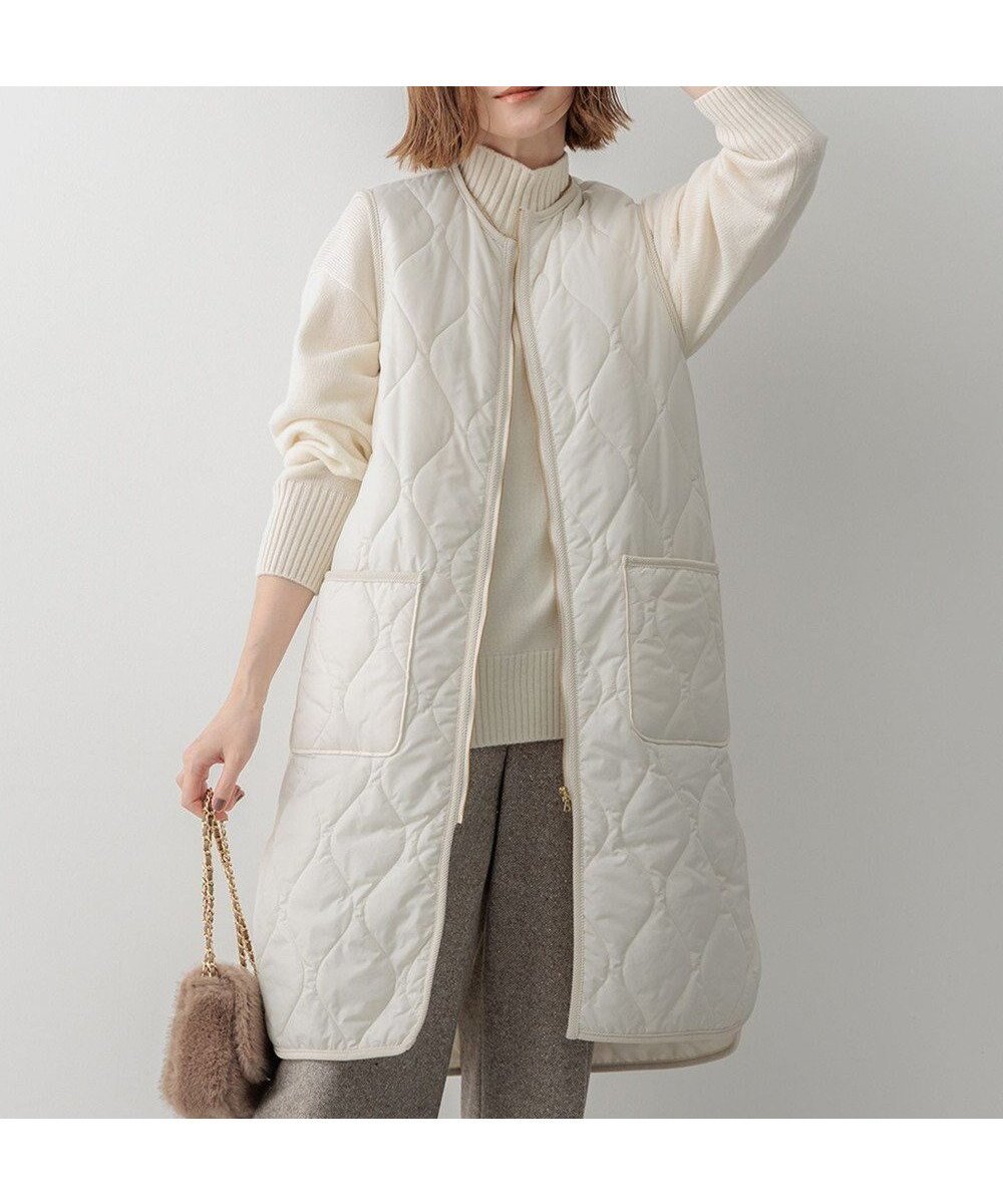 【23区/NIJYUSANKU】の【撥水加工】中綿 パディング ジレ 人気、トレンドファッション・服の通販 founy(ファニー) 　ファッション　Fashion　レディースファッション　WOMEN　アウター　Coat Outerwear　ジャケット　Jackets　アクセサリー　Accessories　インナー　Inner　コーデュロイ　Corduroy　軽量　Lightweight　ジャケット　Jacket　ストール　Stall　タフタ　Taffeta　ドット　Dot　人気　Popularity　パイピング　Piping　フラット　Flat　フロント　Front　ポケット　Pocket　ロング　Long　A/W・秋冬　Aw・Autumn/Winter・Fw・Fall-Winter　冬　Winter　2024年　2024　エレガント 上品　Elegant　2024-2025秋冬・A/W　Aw/Autumn/Winter/Fw/Fall/2024-2025　 other-1|ID: prp329100004568319 ipo3291000000032317134