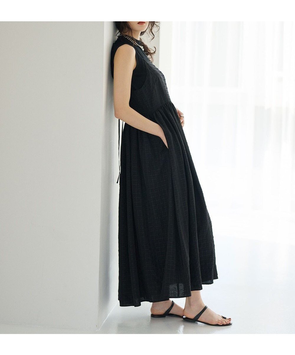 【ハッシュニュアンス/#Newans】のボリュームチェックキャミワンピ インテリア・キッズ・メンズ・レディースファッション・服の通販 founy(ファニー) 　ファッション　Fashion　レディースファッション　Fashion for Women　ワンピース　Dresses　キャミソールワンピース　Camisole Dresses　キャミソール　Camisole, Spaghetti Strap Top　チェック　Check, Plaid, Tartan　夏　Summer　春　Spring　S/S・春夏　SS, Spring/Summer, Warm Season　ブラックチェック|ID: prp329100004568322 ipo3291000000033555460