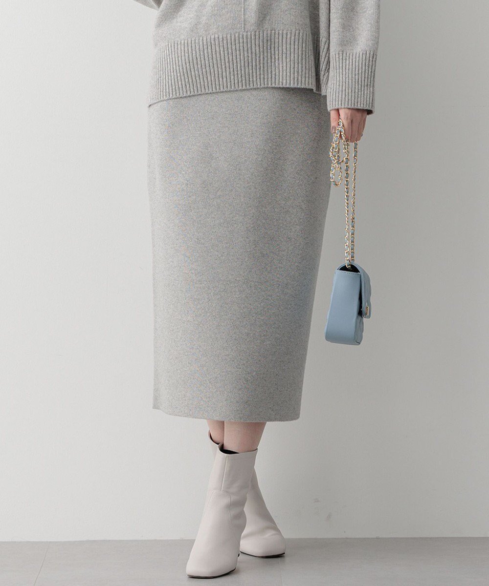 【23区/NIJYUSANKU】の【洗える】カシミヤブレンド Iライン ニットスカート インテリア・キッズ・メンズ・レディースファッション・服の通販 founy(ファニー) 　ファッション　Fashion　レディースファッション　Fashion for Women　スカート　Skirts　イタリア　Italy　洗える　Machine Washable　シンプル　Simple, Minimal　ストレッチ　Stretch, Stretchy Fabric　セットアップ　Set-Up, Coordinated Outfit　タイトスカート　Pencil Skirt, Tight Skirt　A/W・秋冬　Autumn/Winter　冬　Winter / This Winter　2024年　2024　2024-2025秋冬・A/W　Autumn/Winter 2024–25 AW24–25　ライトグレー系|ID: prp329100004568546 ipo3291000000033681563