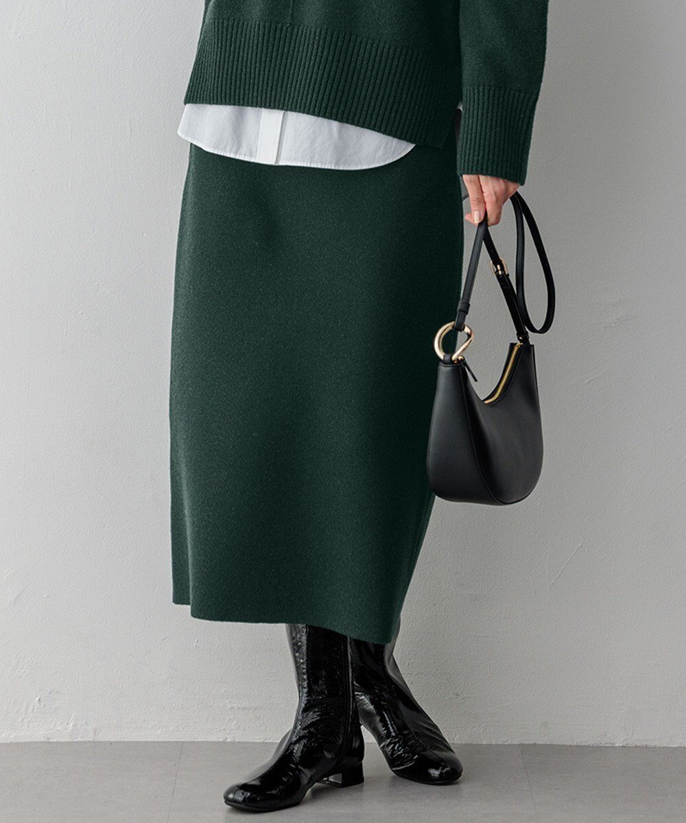 【23区/NIJYUSANKU】の【洗える】カシミヤブレンド Iライン ニットスカート インテリア・キッズ・メンズ・レディースファッション・服の通販 founy(ファニー) 　ファッション　Fashion　レディースファッション　Fashion for Women　スカート　Skirts　イタリア　Italy　洗える　Machine Washable　シンプル　Simple, Minimal　ストレッチ　Stretch, Stretchy Fabric　セットアップ　Set-Up, Coordinated Outfit　タイトスカート　Pencil Skirt, Tight Skirt　A/W・秋冬　Autumn/Winter　冬　Winter / This Winter　2024年　2024　2024-2025秋冬・A/W　Autumn/Winter 2024–25 AW24–25　グリーン系|ID: prp329100004568546 ipo3291000000033681565