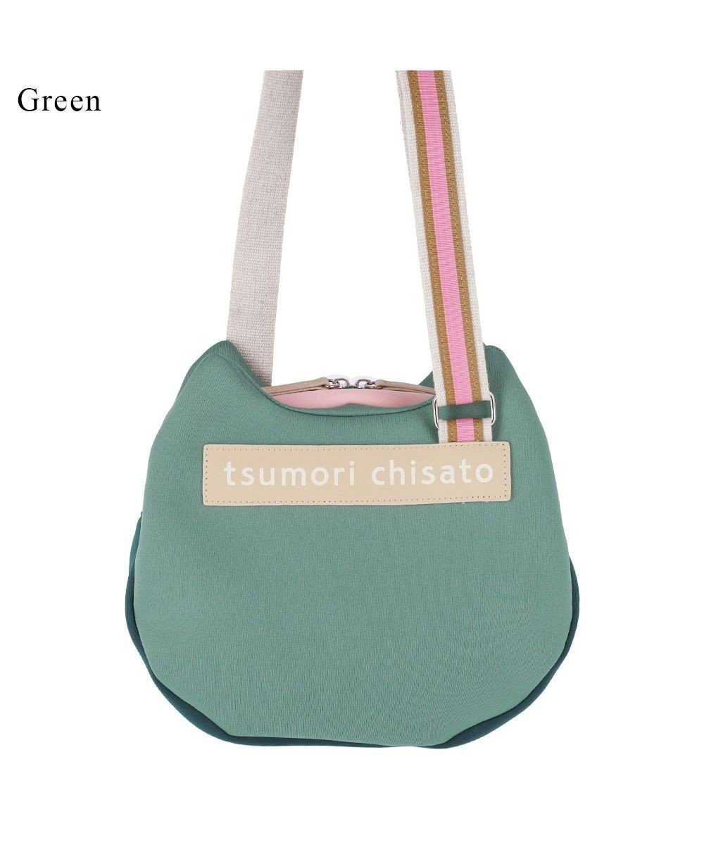 【ツモリチサト キャリー/tsumori chisato CARRY】のネコかおウレタン ショルダーバッグ 小サイズ 猫モチーフ インテリア・キッズ・メンズ・レディースファッション・服の通販 founy(ファニー) 　ファッション　Fashion　レディースファッション　WOMEN　ネコ　Cat　ポケット　Pocket　モチーフ　Motif　猫　Cat　グリーン|ID: prp329100004568569 ipo3291000000032320244