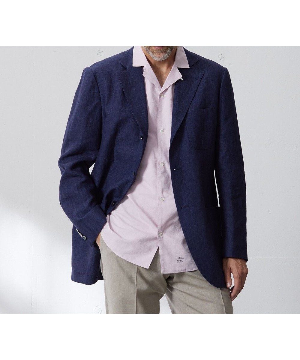 【ジェイ プレス/J.PRESS / MEN】のリネンキャンブリック ジャケット インテリア・キッズ・メンズ・レディースファッション・服の通販 founy(ファニー) 　ファッション　Fashion　メンズファッション　Fashion for Men　アウター　Men's Coats Outerwear　テーラードジャケット　Tailored Jackets & Blazers　春　Spring　サマー　Summer, Summer Style　ショルダー　Shoulder, Shoulder Strap　シンプル　Simple, Minimal　ジャケット　Jacket, Outerwear　スマート　Smart, Elegant　ドレス　Dress, One-Piece　パイピング　Piping, Trim Design　ポケット　Pocket, Pocket Detail　リネン　Linen, Linen Fabric　リラックス　Relax, Relaxed Fit　S/S・春夏　SS, Spring/Summer, Warm Season　再入荷　Restock / Back in Stock　夏　Summer　エレガント 上品　Elegant　ビジネス 仕事 通勤　Business / Work / Commuting　ネイビー系|ID: prp329100004568735 ipo3291000000032634050