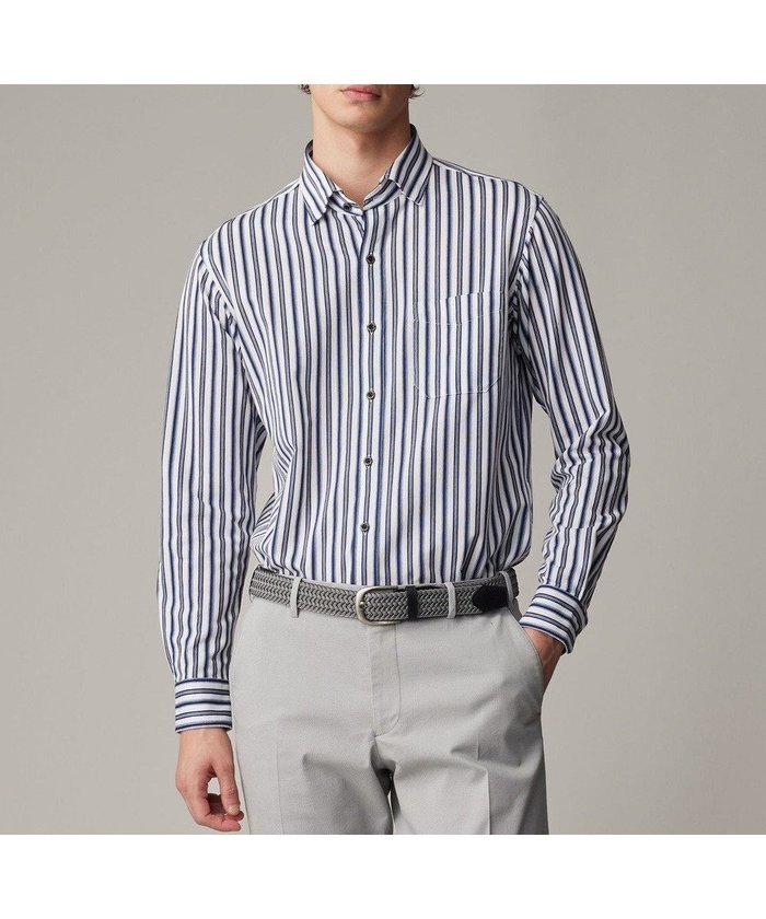 【ジョセフ アブード/JOSEPH ABBOUD / MEN】の【ストレッチ・イージーケア】ジャージーストライプシャツ インテリア・キッズ・メンズ・レディースファッション・服の通販 founy(ファニー) https://founy.com/ ファッション Fashion メンズファッション Fashion for Men トップス・カットソー Cut & Sew Tops メンズシャツ Shirts ウォッシュ Washed Finish ストライプ Stripe, Striped Pattern ストレッチ Stretch, Stretchy Fabric 夏 Summer 春 Spring S/S・春夏 SS, Spring/Summer, Warm Season |ID: prp329100004568740 ipo3291000000032977578