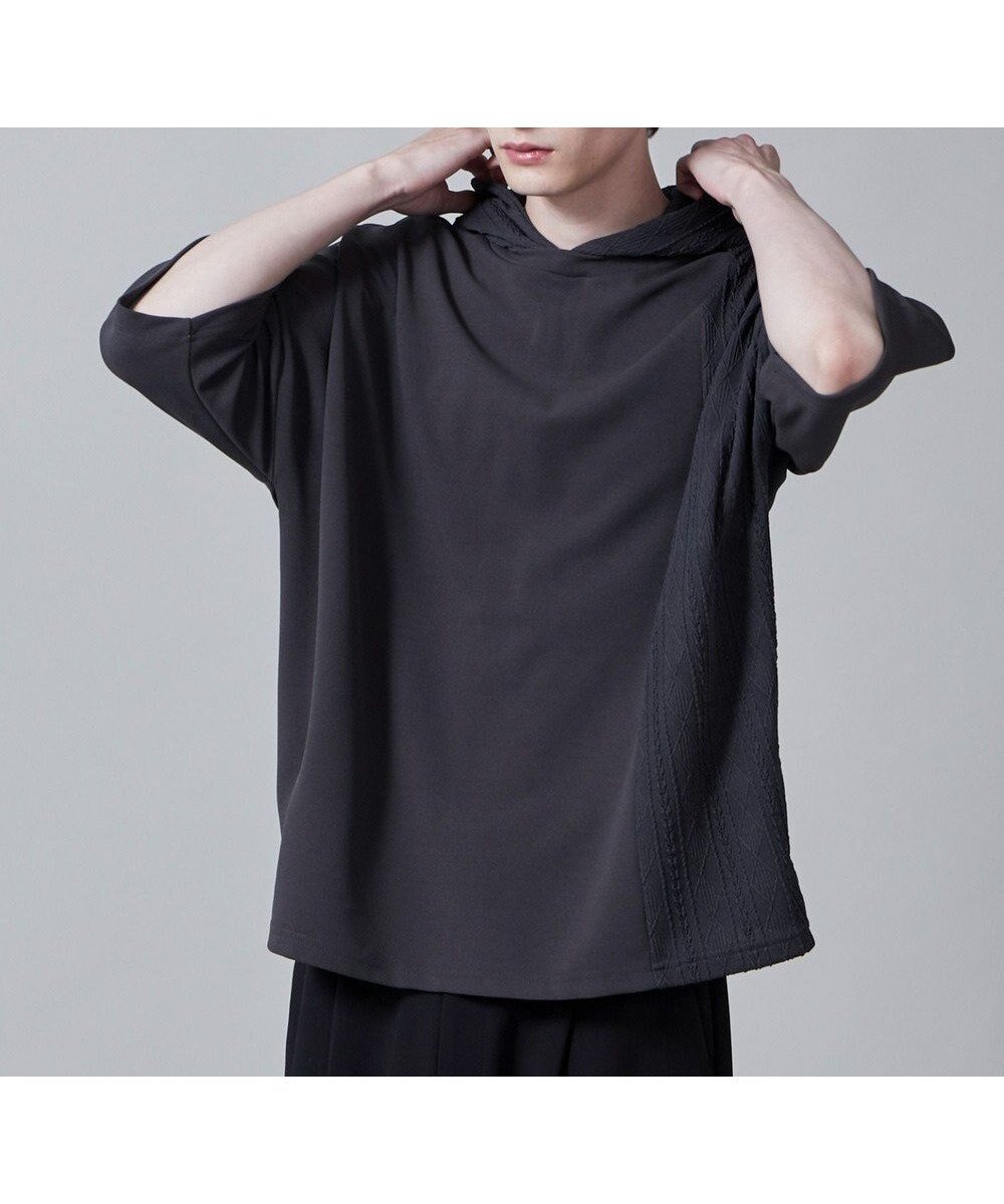 【ウィゴー/WEGO / MEN】のジオメトリックブロックフードT(S) インテリア・キッズ・メンズ・レディースファッション・服の通販 founy(ファニー) 　ファッション　Fashion　メンズファッション　MEN　トップス・カットソー　Tops/Tshirt/Men　シャツ　Shirts　春　Spring　カットソー　Cut And Sew　シンプル　Simple　スマホ　Smartphone　スラックス　Slacks　デニム　Denim　ボトム　Bottom　S/S・春夏　Ss・Spring/Summer　おすすめ　Recommend　夏　Summer　ダークグレー|ID: prp329100004568748 ipo3291000000032322345