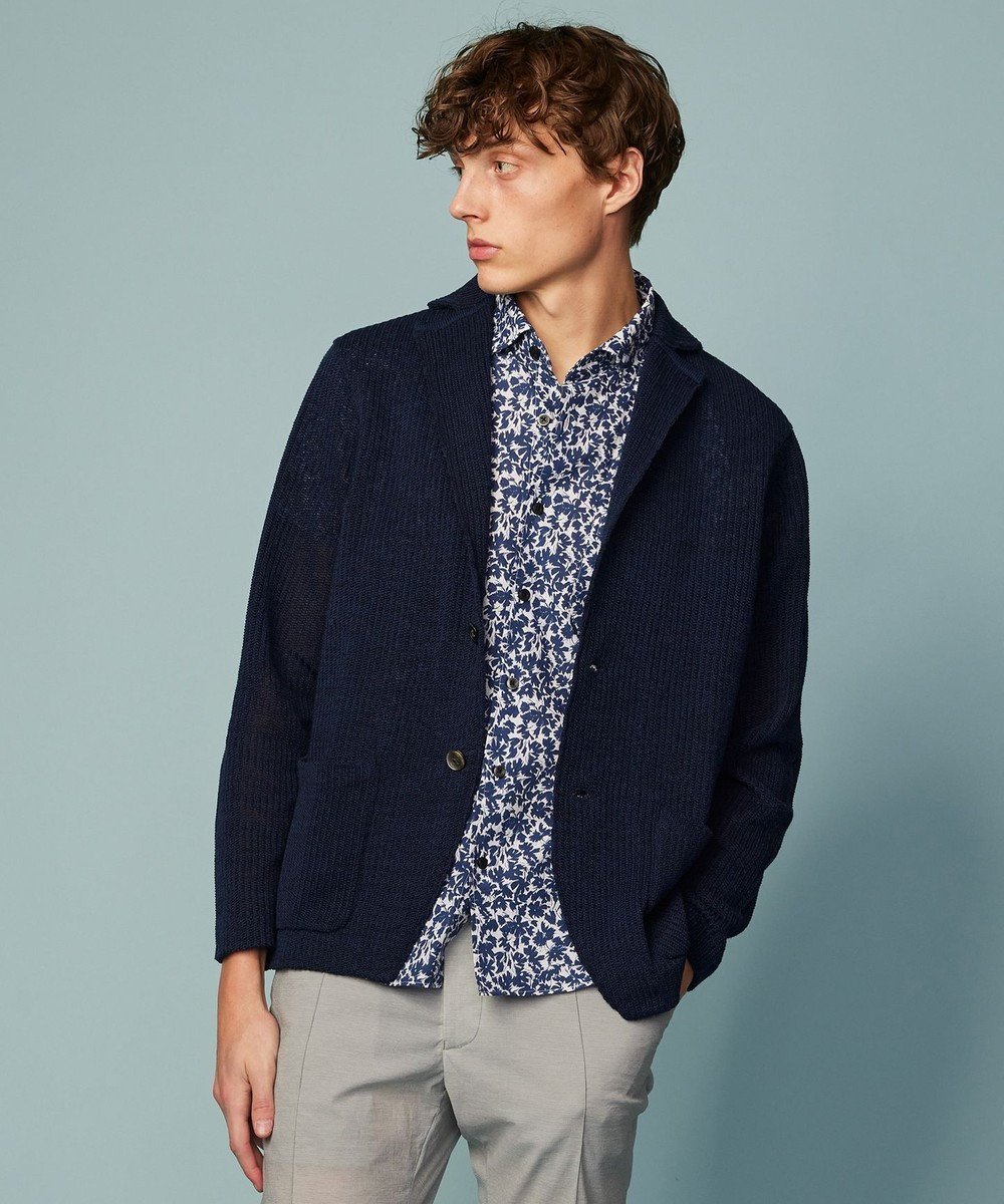 【ジョセフ アブード/JOSEPH ABBOUD / MEN】の【洗える】ストローヤーン ニット ジャケット インテリア・キッズ・メンズ・レディースファッション・服の通販 founy(ファニー) 　ファッション　Fashion　メンズファッション　Fashion for Men　トップス・カットソー　Cut & Sew Tops　ニット・セーター / 定番トップス　Knit Tops & Sweaters　カーディガン / 羽織り　Cardigans　春　Spring　洗える　Machine Washable　カーディガン　Cardigan, Knitwear　コーティング　Coating, Coated Finish　ジャケット　Jacket, Outerwear　羽織　Haori, Light Jacket　ミドル　Middle Length, Mid Height　S/S・春夏　SS, Spring/Summer, Warm Season　夏　Summer　ネイビー系|ID: prp329100004568750 ipo3291000000033344983