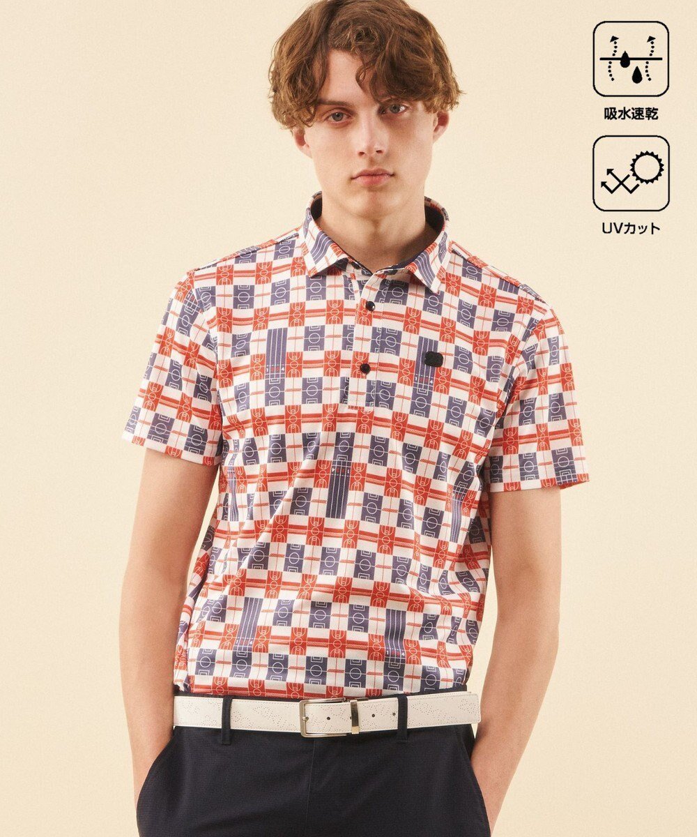 【23区 ゴルフ/23区GOLF / MEN】の【MEN】【吸水速乾/UVカット】フィールドチェック柄ポロシャツ インテリア・キッズ・メンズ・レディースファッション・服の通販 founy(ファニー) 　ファッション　Fashion　メンズファッション　MEN　トップス・カットソー　Tops/Tshirt/Men　シャツ　Shirts　ポロシャツ　Polo Shirts　ゴルフ　Golf　スポーツ　Sports　チェック　Check　フラット　Flat　ポロシャツ　Polo Shirt　モチーフ　Motif　モノトーン　Monotone　ラウンド　Round　ロング　Long　吸水　Water Absorption　夏　Summer　春　Spring　S/S・春夏　Ss・Spring/Summer　ネイビー系3|ID: prp329100004568753 ipo3291000000032322375