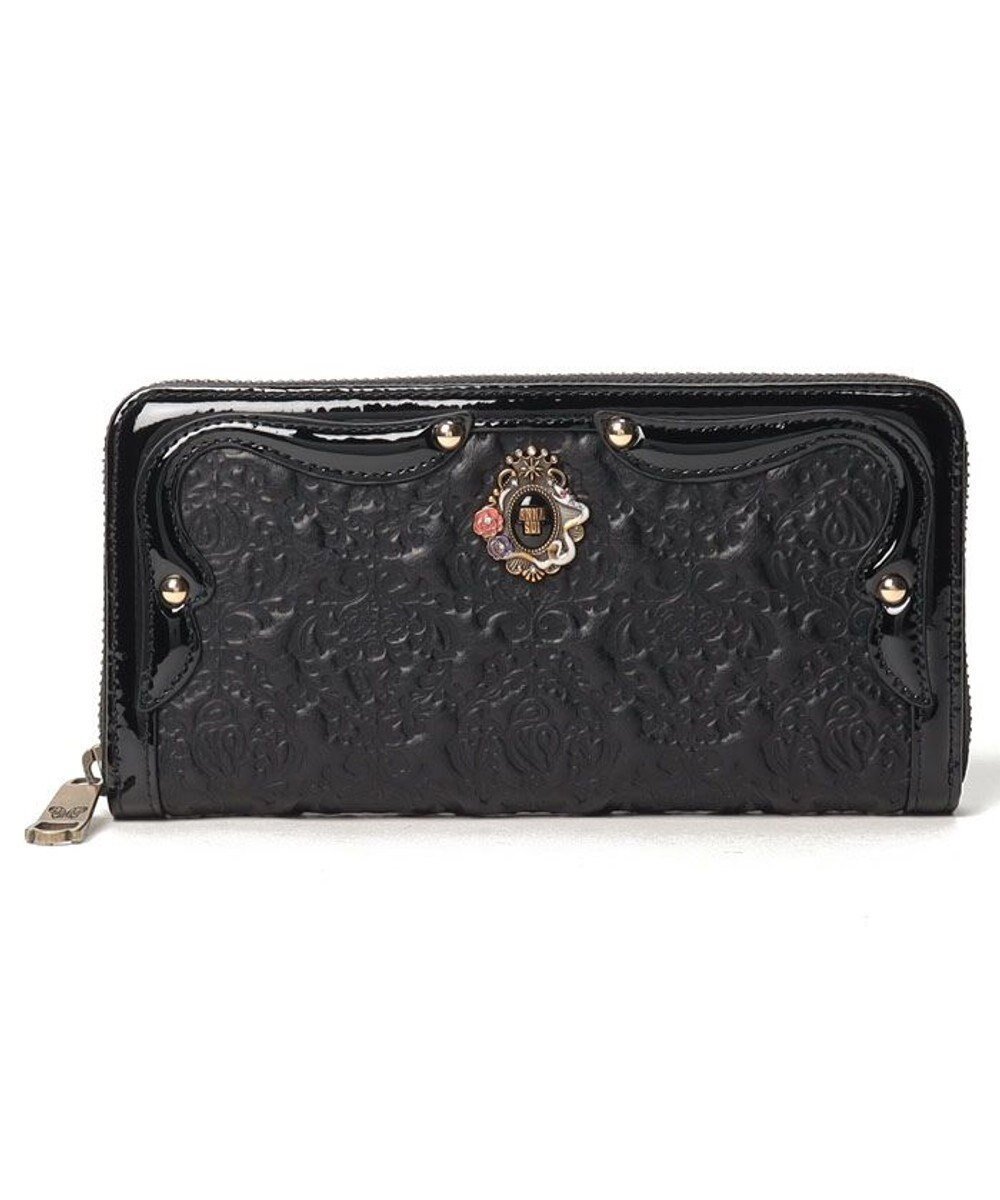 【アナスイ/ANNA SUI】のセルパン ラウンド長財布 インテリア・キッズ・メンズ・レディースファッション・服の通販 founy(ファニー) 　ファッション　Fashion　レディースファッション　Ladies' Fashion Online　財布　Wallets　アンティーク　Antique　エナメル　Enamel　ジュエリー　Jewelry　ブローチ　Brooch　モチーフ　Motif　ラウンド　Round　人気　Popularity　財布　Wallet　ブラック|ID: prp329100004568827 ipo3291000000032323105