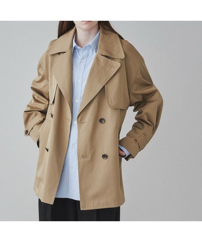 【ウィゴー/WEGO】の【ユニセックス着用ITEM】ショートトレンチジャケット インテリア・キッズ・メンズ・レディースファッション・服の通販 founy(ファニー) https://founy.com/ ファッション Fashion レディースファッション Ladies' Fashion Online アウター Coat Outerwear コート Coats ジャケット Jackets トレンチコート Trench Coats インナー Inner 春 Spring 秋 Autumn/Fall シンプル Simple ジャケット Jacket スウェット Sweat スタンダード Standard スマホ Smartphone スラックス Slacks タートルネック Turtleneck デニム Denim トレンチ Trench ベーシック Basic 羽織 Haori ワイド Wide 冬 Winter S/S・春夏 Ss・Spring/Summer 夏 Summer |ID: prp329100004568907 ipo3291000000032565578
