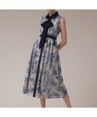 【グレース コンチネンタル/GRACE CONTINENTAL】のフラワー刺繍ボウタイドレス ブルー|ID: prp329100004569253 ipo3291000000032327202