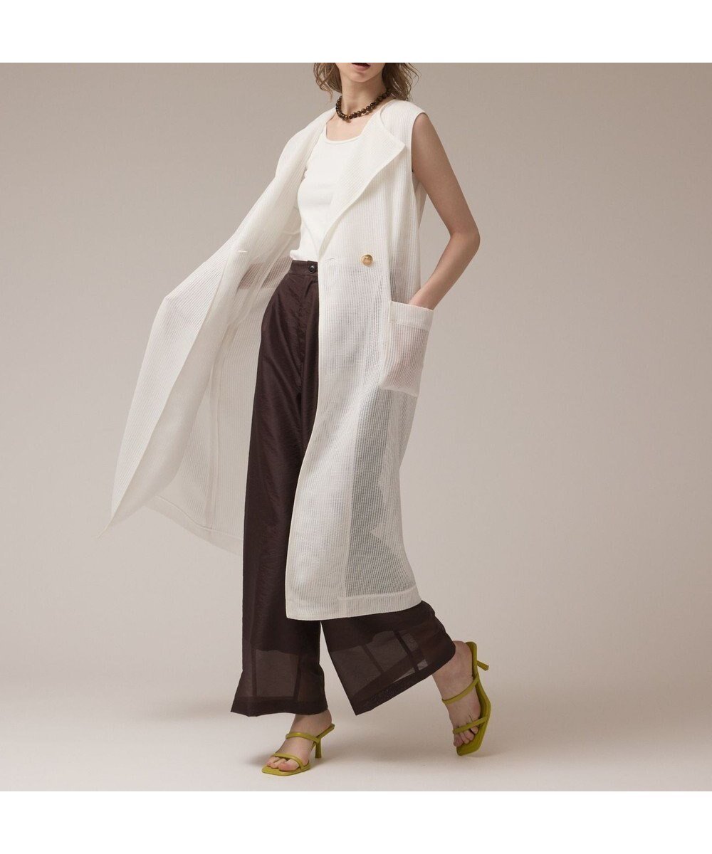 【グレース コンチネンタル/GRACE CONTINENTAL】のカラミロングジレ 人気、トレンドファッション・服の通販 founy(ファニー) 　ファッション　Fashion　レディースファッション　Fashion for Women　アウター　Coat / Outerwear Collection　トップス・カットソー　Cut & Sew Tops　ベスト&ジレ / 重ね着スタイル　Vests & Gilets　シアー　Sheer, See-Through　シンプル　Simple, Minimal　バランス　Balance, Style Balance　ベスト　Vest, Waistcoat　ベーシック　Basic, Essential　メッシュ　Mesh, Net Fabric　ロング　Long, Long-Length　エレガント 上品　Elegant　夏　Summer　春　Spring　S/S・春夏　SS, Spring/Summer, Warm Season　 other-1|ID: prp329100004569270 ipo3291000000032725592